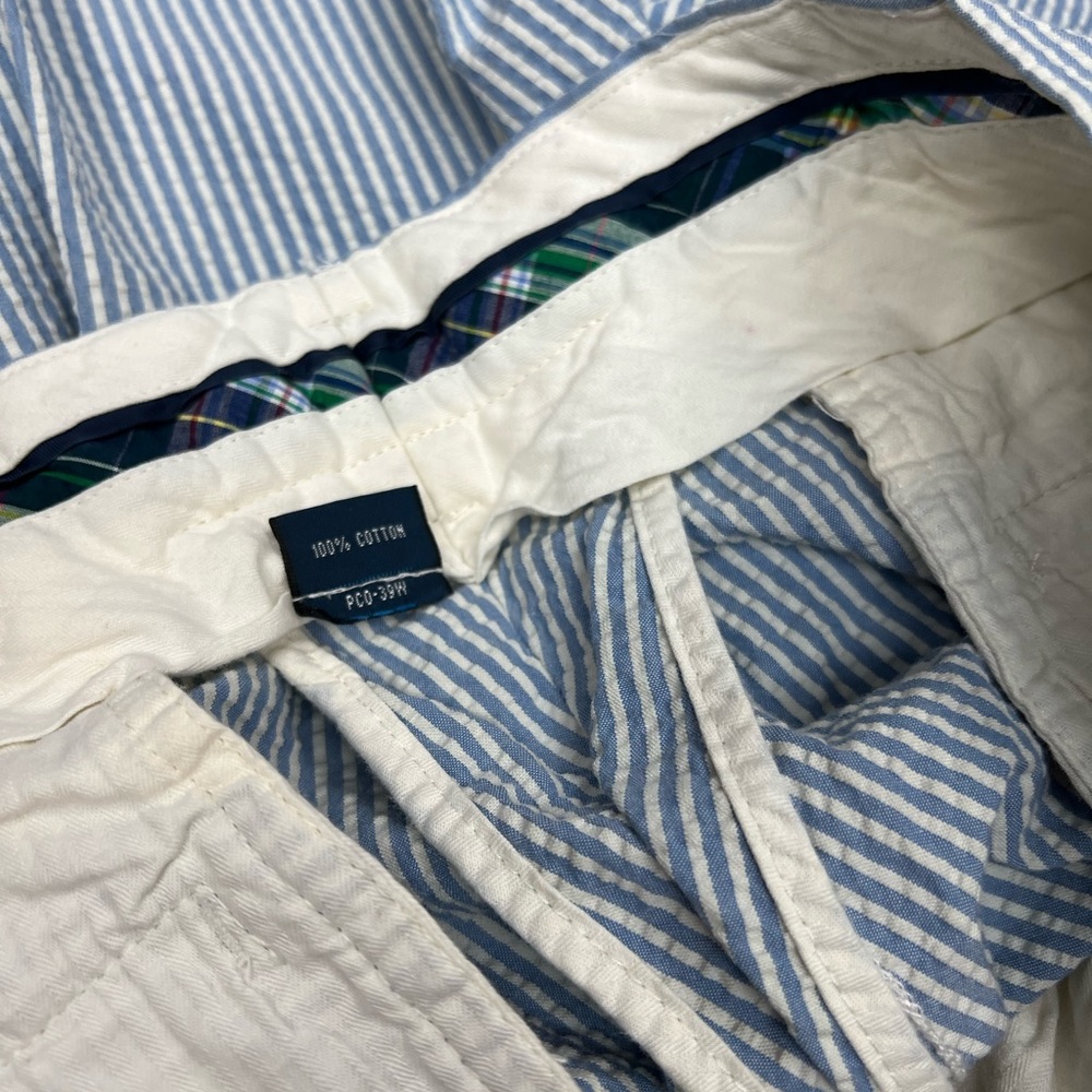 Polo Ralph Lauren Blue & White Seersucker Shorts 38 - Picture 3 of 6